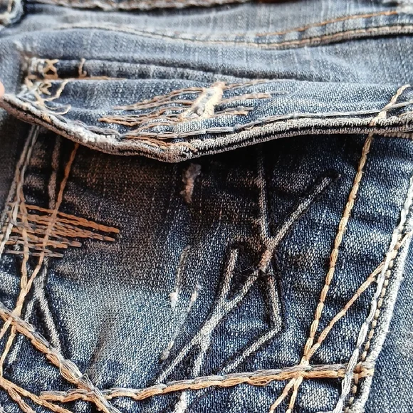 BKE Denim Starlite Blue Flare & Wide Leg Jeans with Distressed Details - Picture 12 of 15